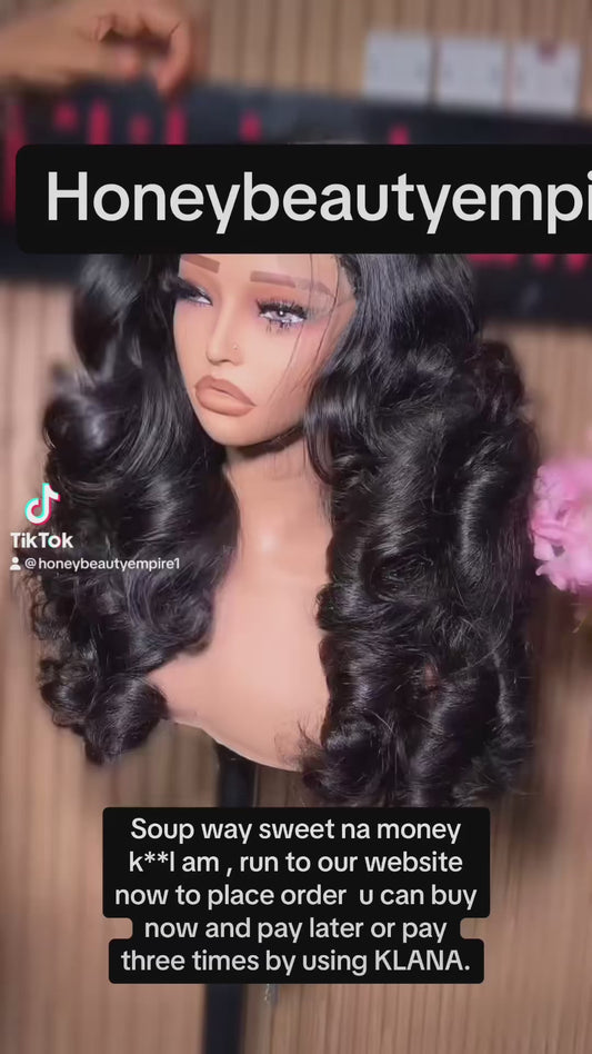 20 inches layers SDD buncy curls 450 gram glue less wig